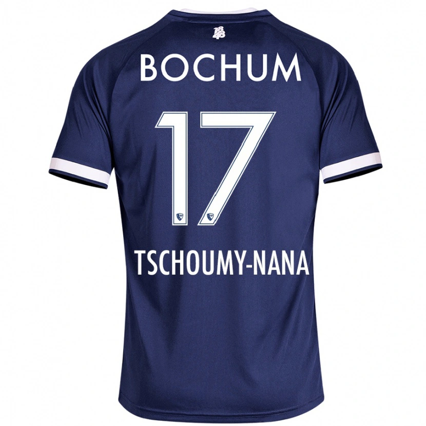 Danxen Enfant Maillot Daryl Tschoumy-Nana #17 Bleu Foncé Tenues Domicile 2024/25 T-Shirt