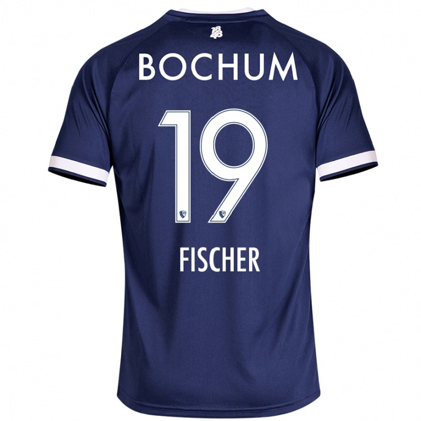 Danxen Enfant Maillot Desmond Fischer #19 Bleu Foncé Tenues Domicile 2024/25 T-Shirt