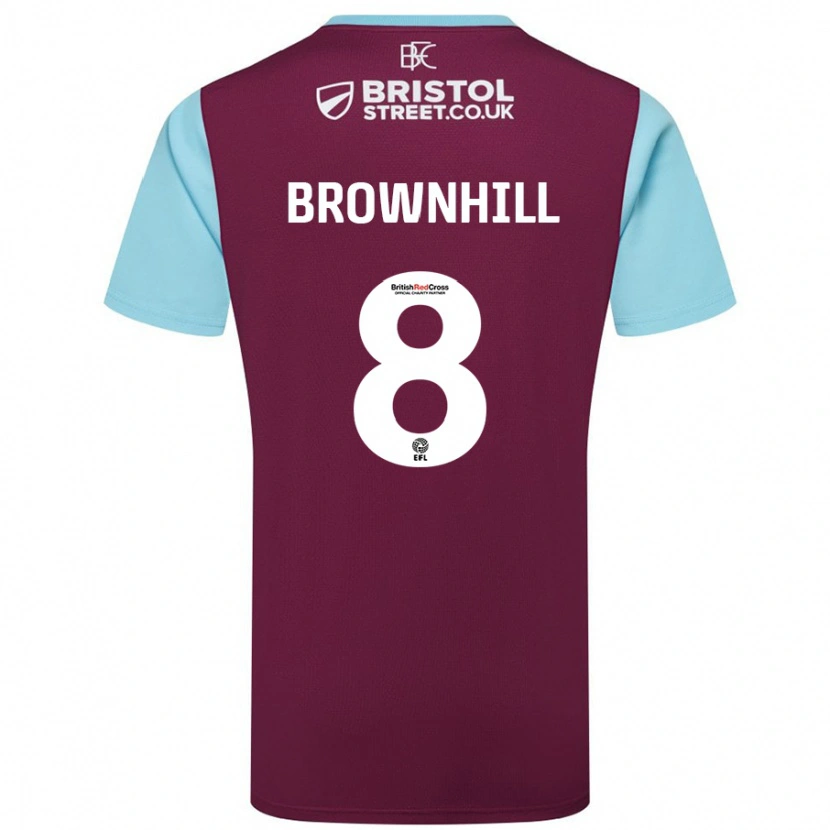 Danxen Enfant Maillot Josh Brownhill #8 Bordeaux Bleu Ciel Tenues Domicile 2024/25 T-Shirt