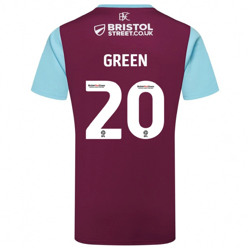 Danxen Enfant Maillot Etienne Green #20 Bordeaux Bleu Ciel Tenues Domicile 2024/25 T-Shirt