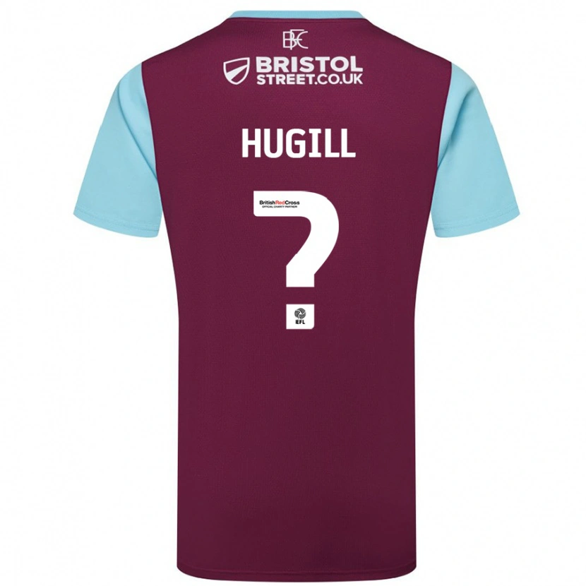 Danxen Enfant Maillot Will Hugill #0 Bordeaux Bleu Ciel Tenues Domicile 2024/25 T-Shirt