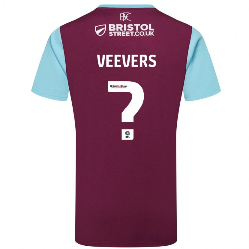 Danxen Enfant Maillot Charlie Veevers #0 Bordeaux Bleu Ciel Tenues Domicile 2024/25 T-Shirt