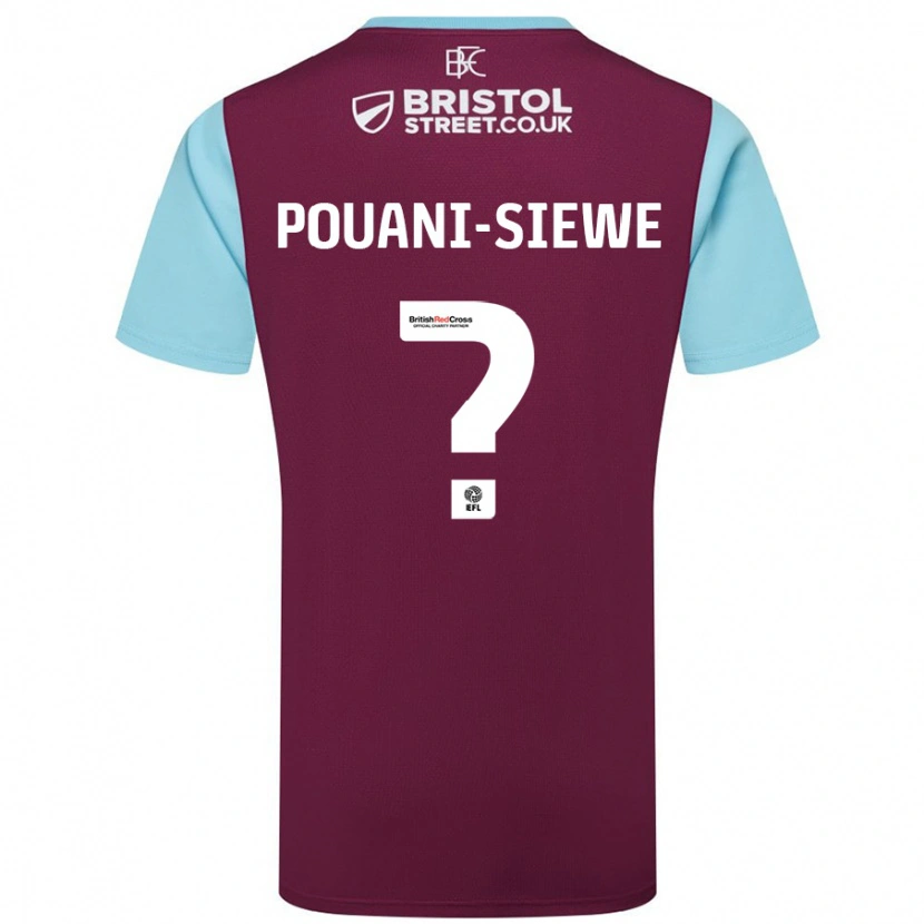 Danxen Enfant Maillot Brandon Pouani-Siewe #0 Bordeaux Bleu Ciel Tenues Domicile 2024/25 T-Shirt