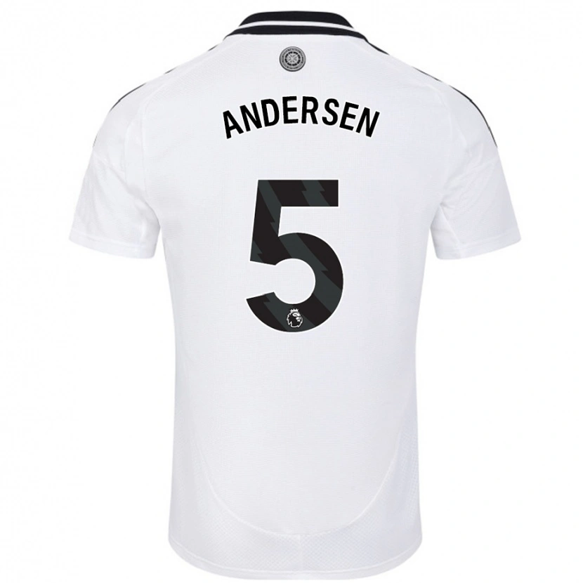 Danxen Enfant Maillot Joachim Andersen #5 Blanc Tenues Domicile 2024/25 T-Shirt