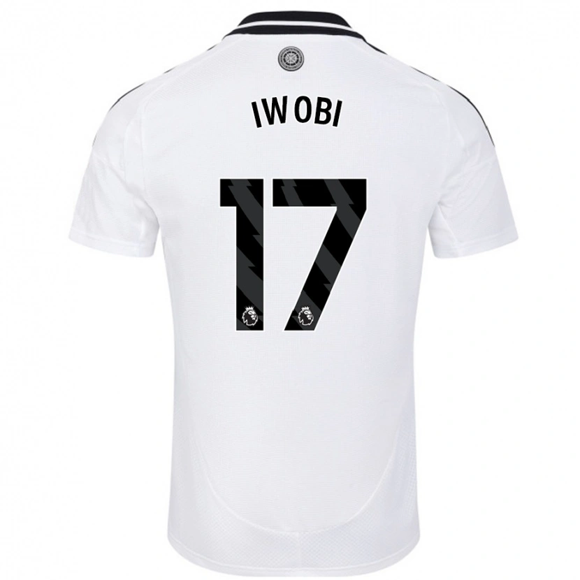 Danxen Enfant Maillot Alex Iwobi #17 Blanc Tenues Domicile 2024/25 T-Shirt