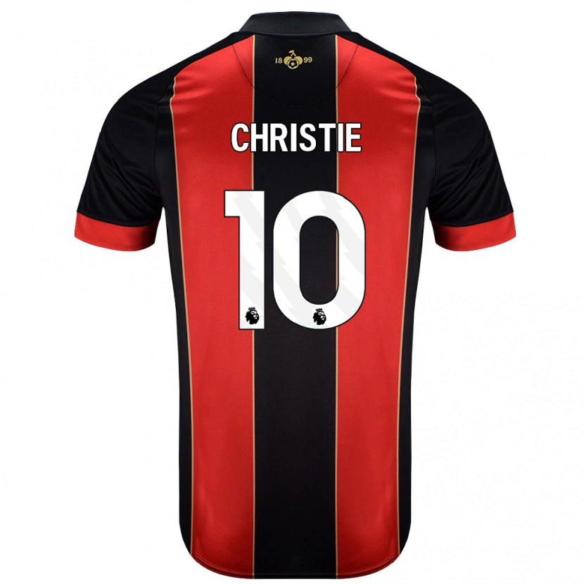 Danxen Enfant Maillot Ryan Christie #10 Rouge Noir Tenues Domicile 2024/25 T-Shirt