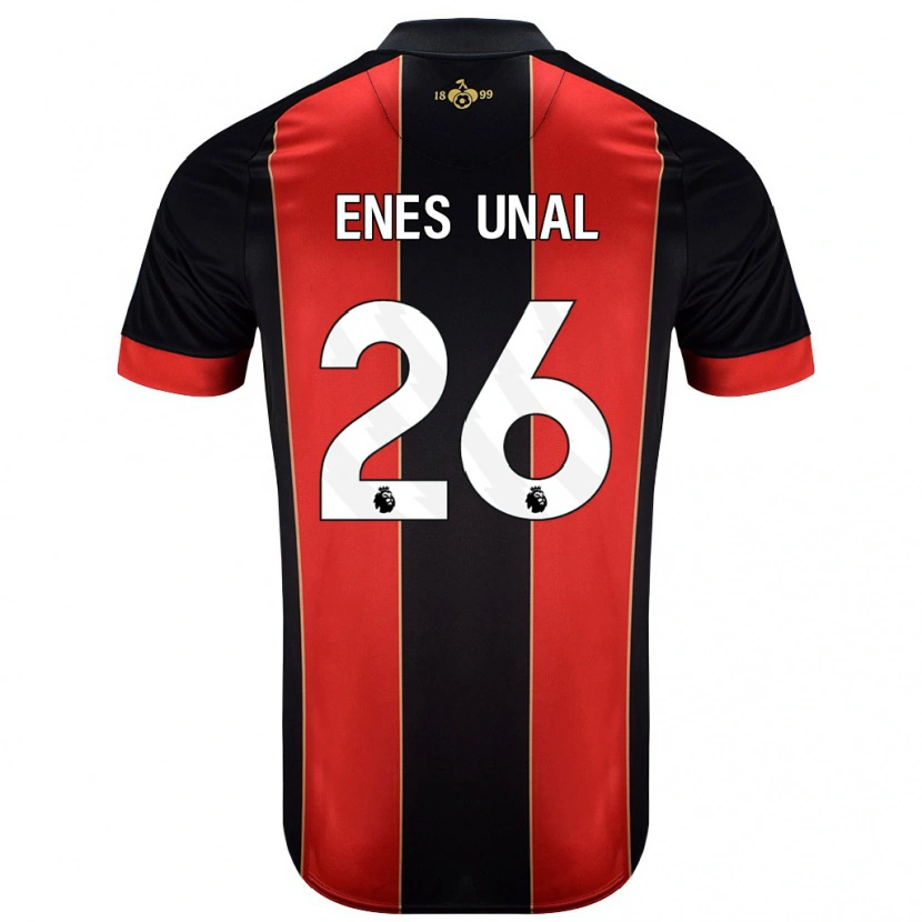 Danxen Enfant Maillot Enes Ünal #26 Rouge Noir Tenues Domicile 2024/25 T-Shirt