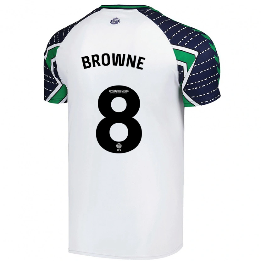 Danxen Enfant Maillot Alan Browne #8 Blanc Tenues Extérieur 2024/25 T-Shirt