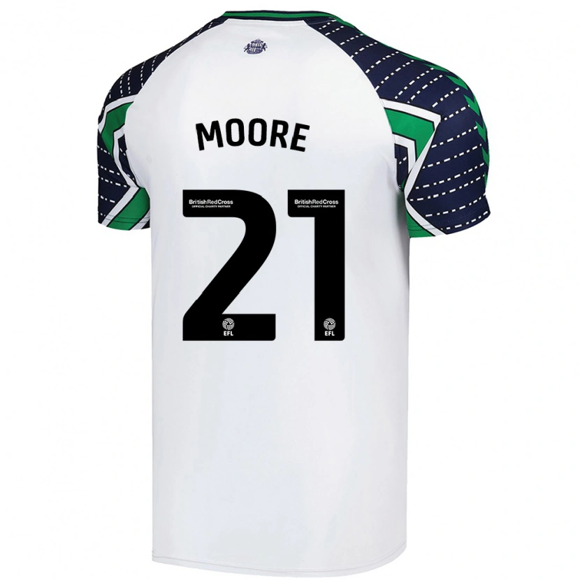 Danxen Enfant Maillot Simon Moore #21 Blanc Tenues Extérieur 2024/25 T-Shirt