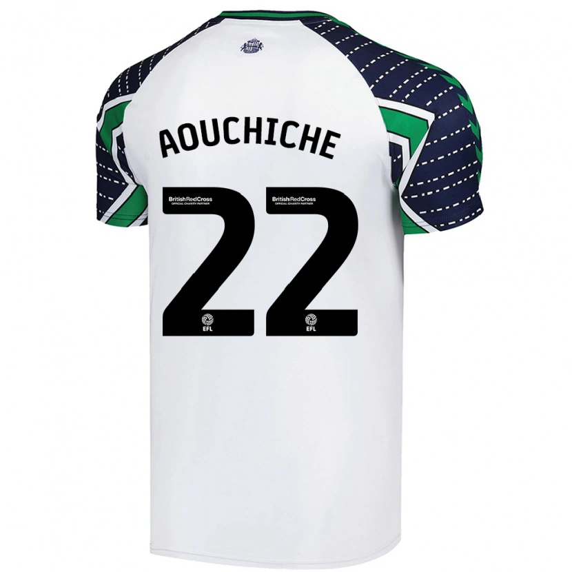 Danxen Enfant Maillot Adil Aouchiche #22 Blanc Tenues Extérieur 2024/25 T-Shirt