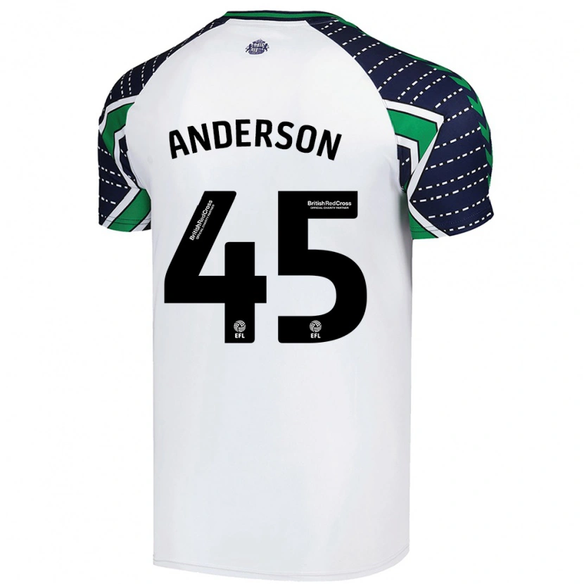 Danxen Enfant Maillot Joe Anderson #45 Blanc Tenues Extérieur 2024/25 T-Shirt