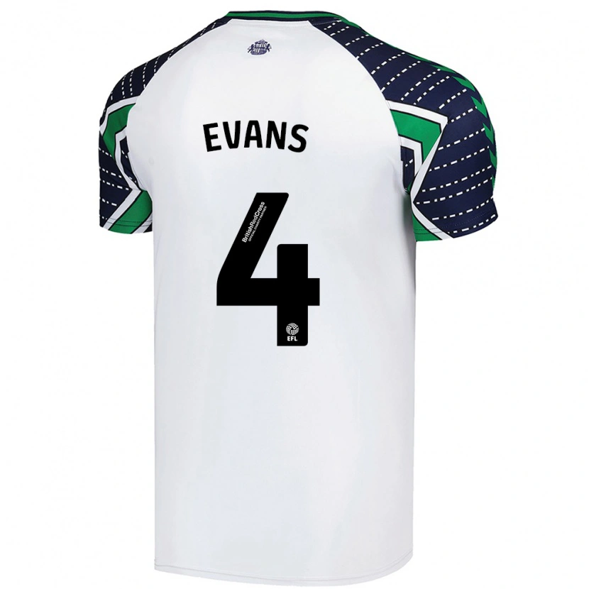 Danxen Enfant Maillot Corry Evans #4 Blanc Tenues Extérieur 2024/25 T-Shirt