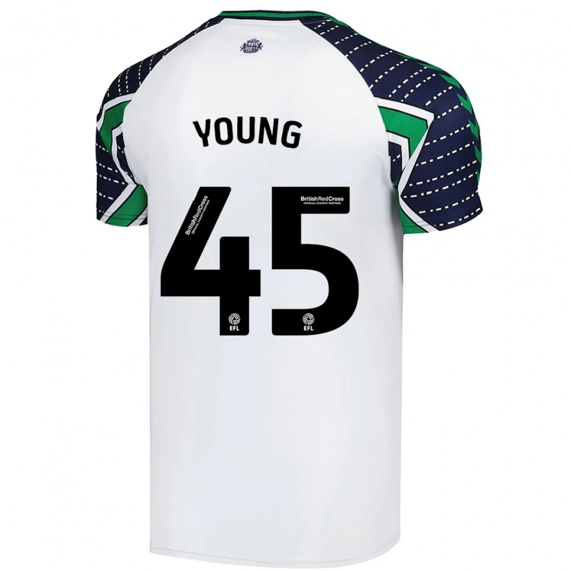 Danxen Enfant Maillot Matthew Young #45 Blanc Tenues Extérieur 2024/25 T-Shirt