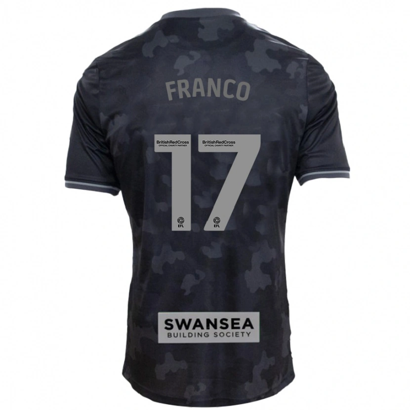 Danxen Enfant Maillot Gonçalo Franco #17 Noir Tenues Extérieur 2024/25 T-Shirt