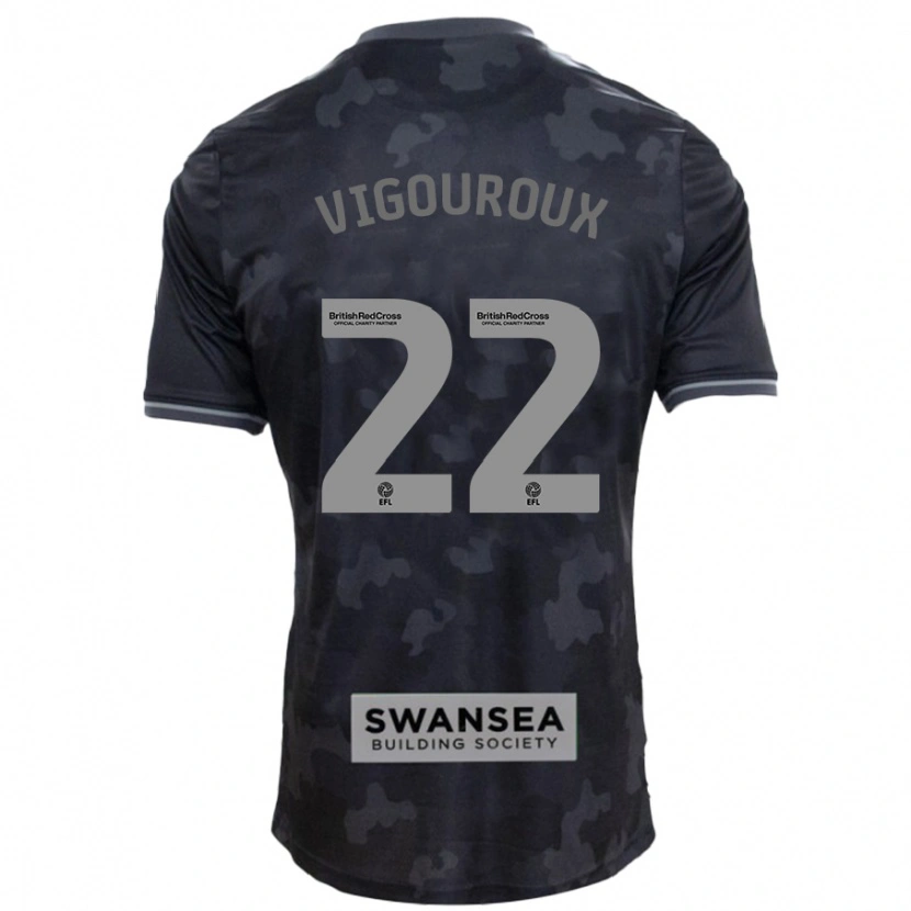 Danxen Enfant Maillot Lawrence Vigouroux #22 Noir Tenues Extérieur 2024/25 T-Shirt