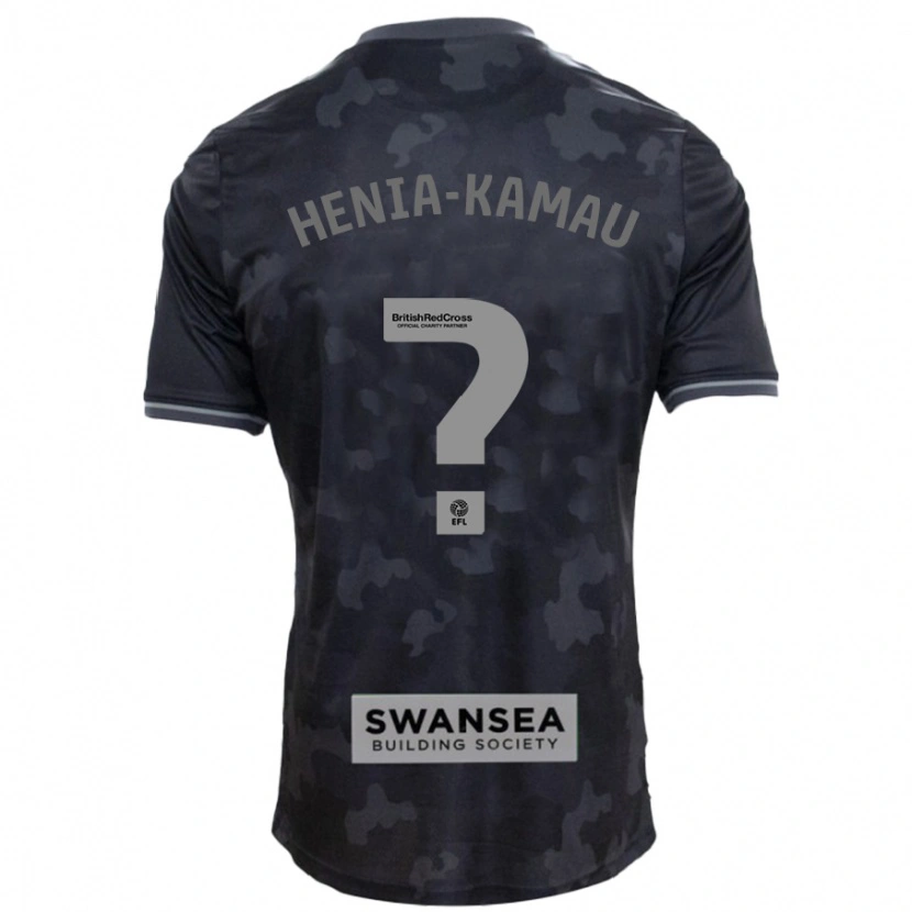 Danxen Enfant Maillot Sammy Henia-Kamau #0 Noir Tenues Extérieur 2024/25 T-Shirt