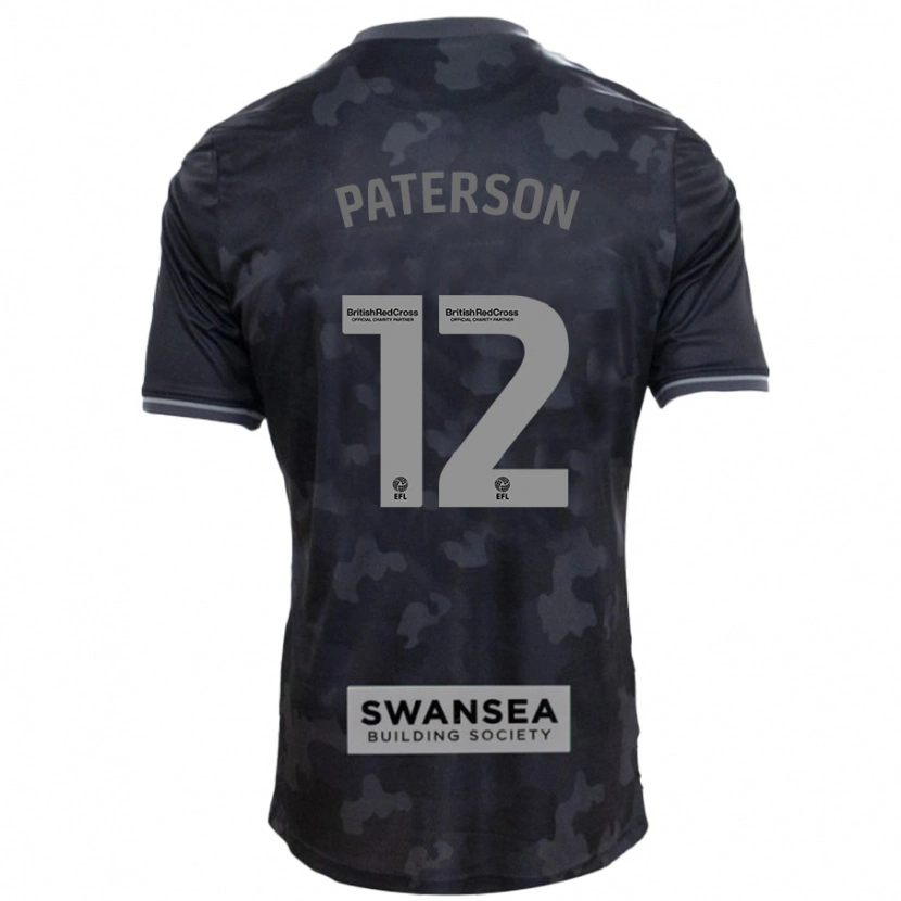 Danxen Enfant Maillot Jamie Paterson #12 Noir Tenues Extérieur 2024/25 T-Shirt