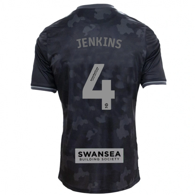 Danxen Enfant Maillot Shaunna Jenkins #4 Noir Tenues Extérieur 2024/25 T-Shirt