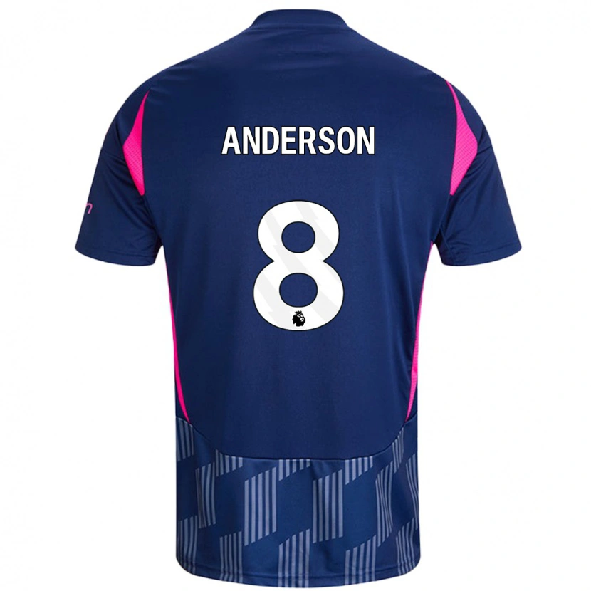 Danxen Enfant Maillot Elliot Anderson #8 Bleu Royal Rose Tenues Extérieur 2024/25 T-Shirt