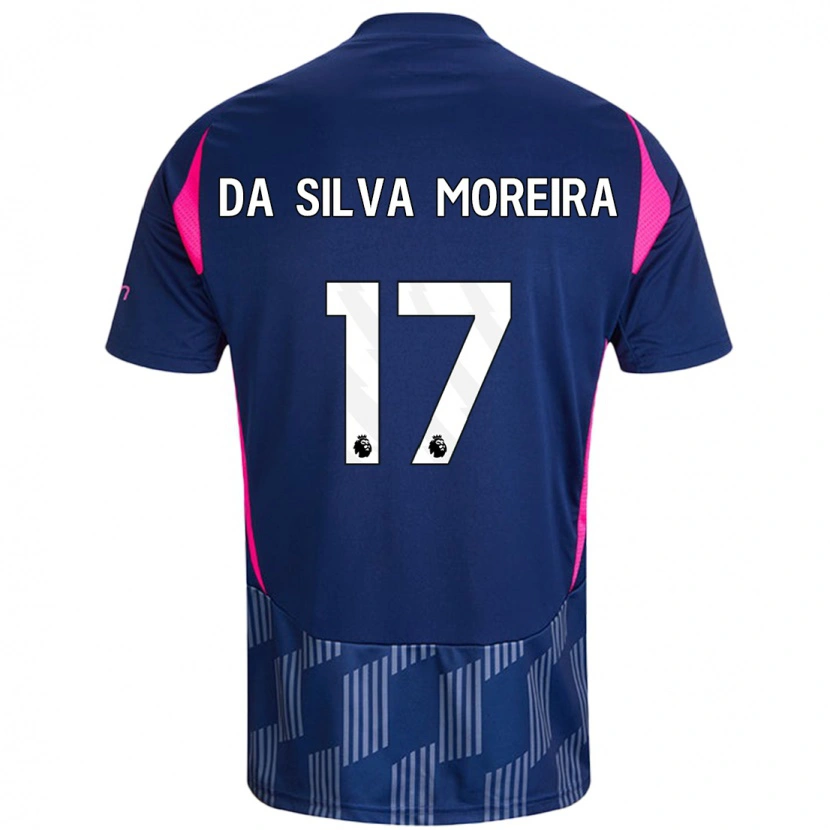 Danxen Enfant Maillot Eric Da Silva Moreira #17 Bleu Royal Rose Tenues Extérieur 2024/25 T-Shirt