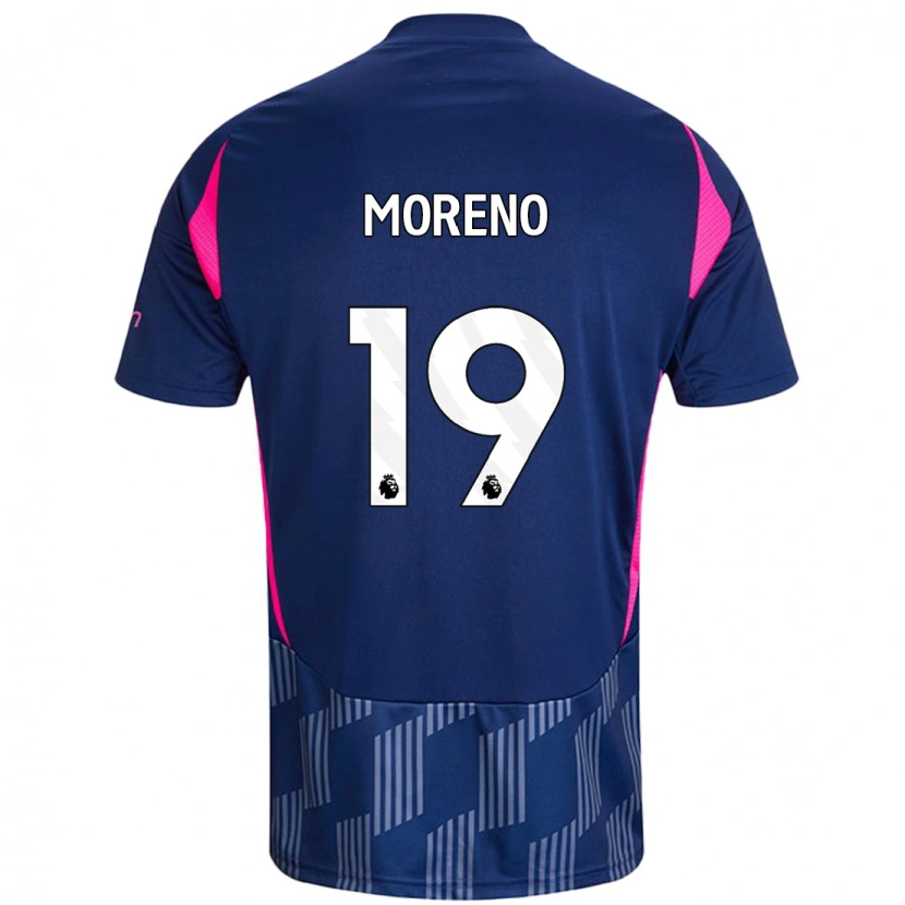 Danxen Enfant Maillot Álex Moreno #19 Bleu Royal Rose Tenues Extérieur 2024/25 T-Shirt