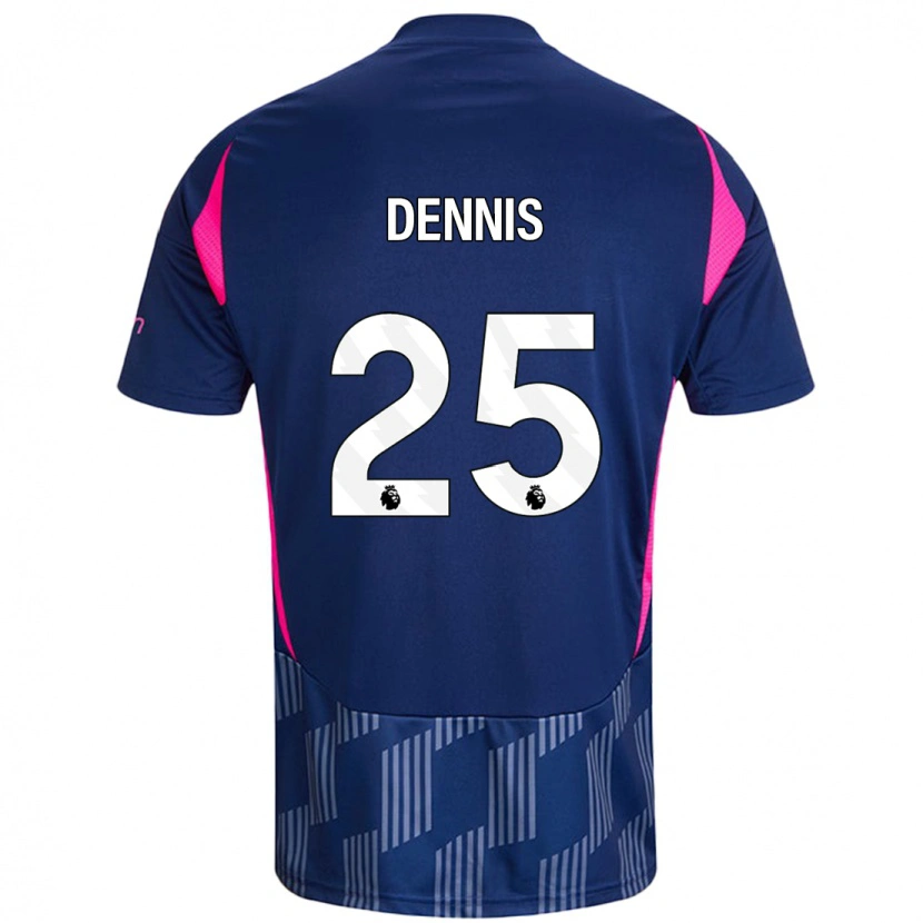 Danxen Enfant Maillot Emmanuel Dennis #25 Bleu Royal Rose Tenues Extérieur 2024/25 T-Shirt