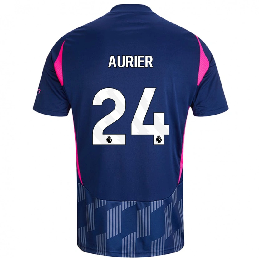 Danxen Enfant Maillot Serge Aurier #24 Bleu Royal Rose Tenues Extérieur 2024/25 T-Shirt