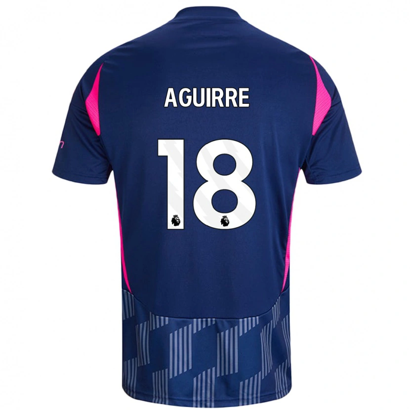 Danxen Enfant Maillot Aja Aguirre #18 Bleu Royal Rose Tenues Extérieur 2024/25 T-Shirt