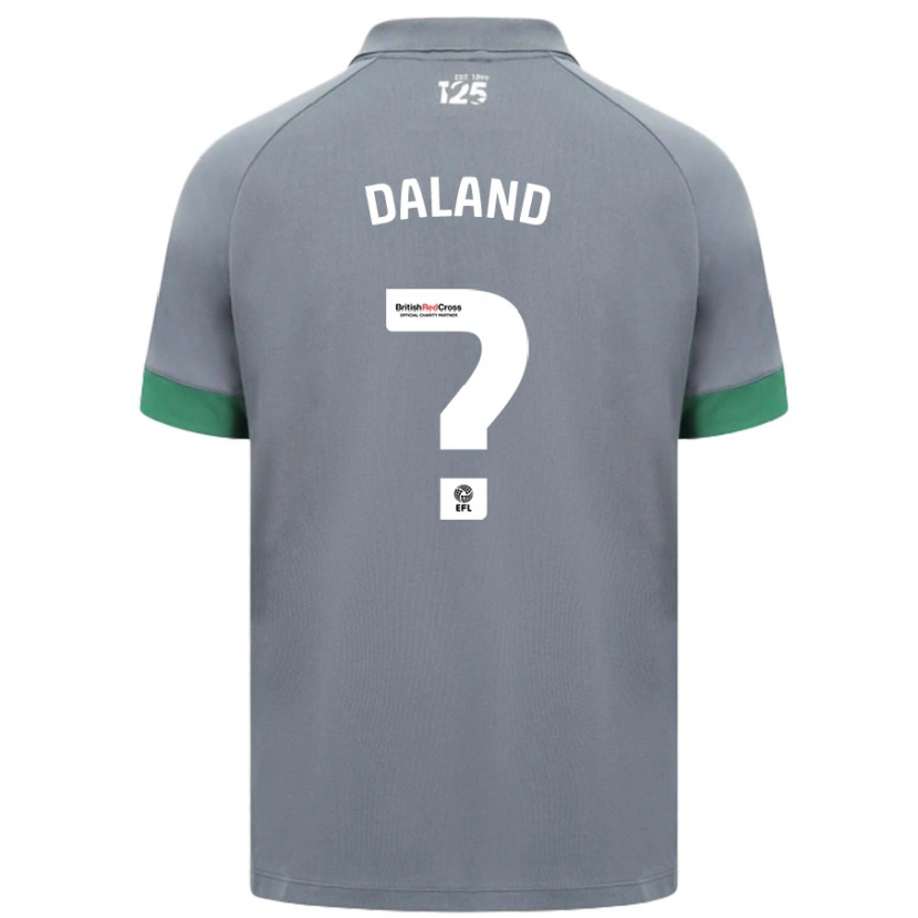 Danxen Enfant Maillot Jesper Daland #0 Gris Foncé Tenues Extérieur 2024/25 T-Shirt