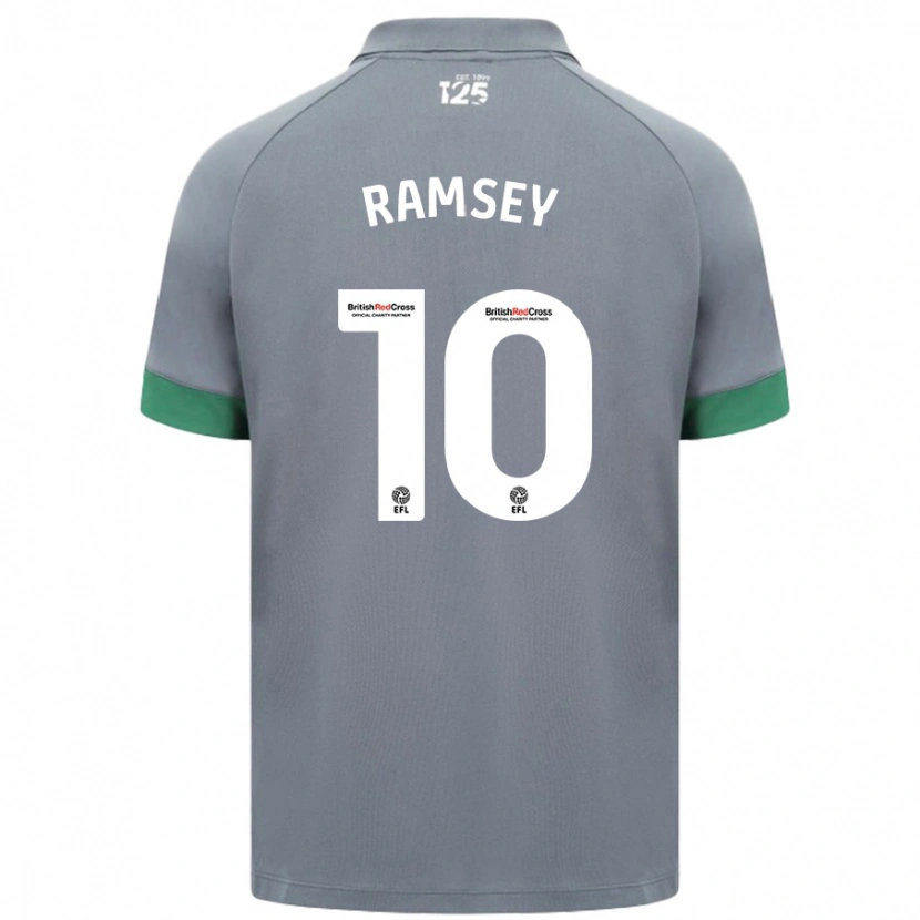 Danxen Enfant Maillot Aaron Ramsey #10 Gris Foncé Tenues Extérieur 2024/25 T-Shirt