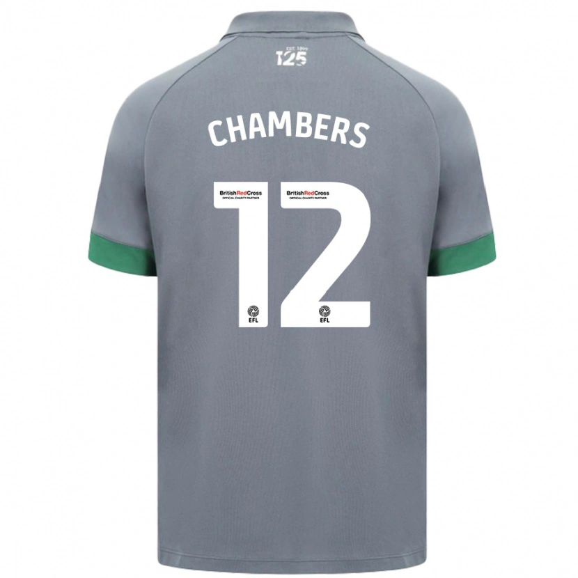 Danxen Enfant Maillot Calum Chambers #12 Gris Foncé Tenues Extérieur 2024/25 T-Shirt