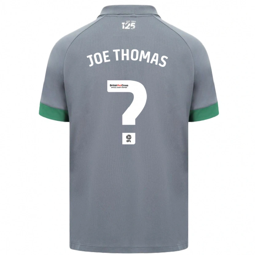 Danxen Enfant Maillot Joe Thomas #0 Gris Foncé Tenues Extérieur 2024/25 T-Shirt