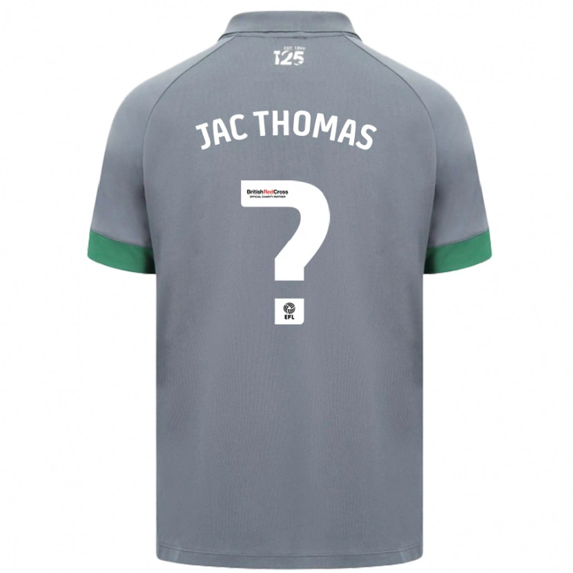 Danxen Enfant Maillot Jac Thomas #0 Gris Foncé Tenues Extérieur 2024/25 T-Shirt