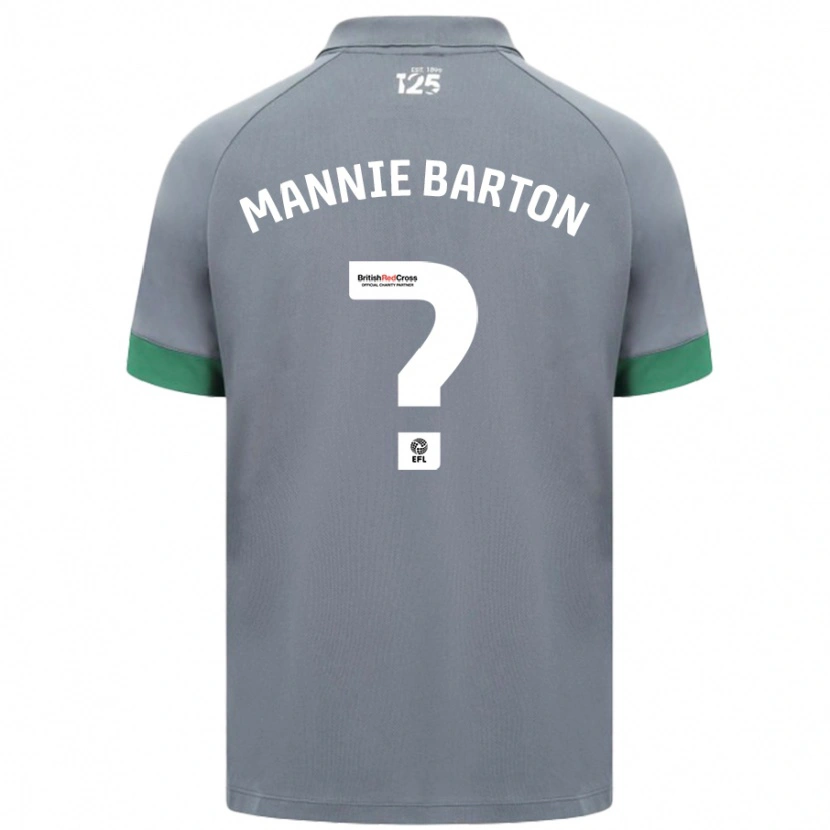 Danxen Enfant Maillot Mannie Barton #0 Gris Foncé Tenues Extérieur 2024/25 T-Shirt