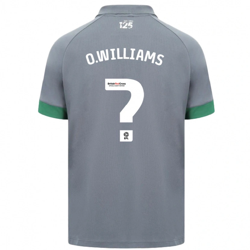 Danxen Enfant Maillot Oliver Williams #0 Gris Foncé Tenues Extérieur 2024/25 T-Shirt