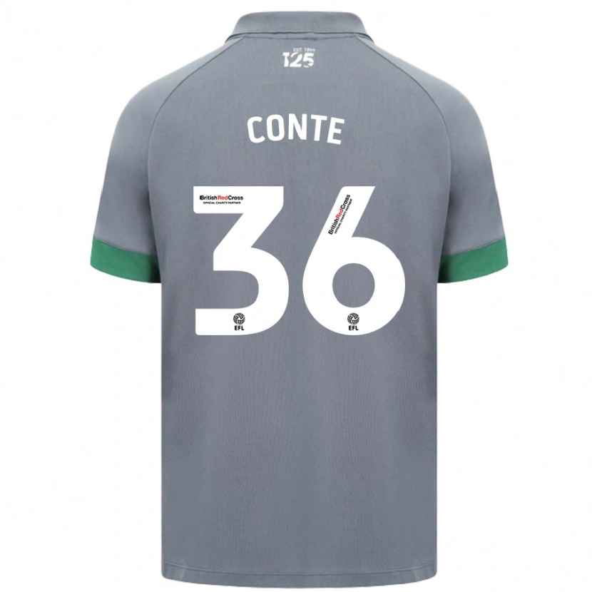 Danxen Enfant Maillot Raheem Conte #36 Gris Foncé Tenues Extérieur 2024/25 T-Shirt