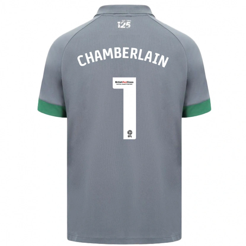 Danxen Enfant Maillot Ceryn Chamberlain #1 Gris Foncé Tenues Extérieur 2024/25 T-Shirt