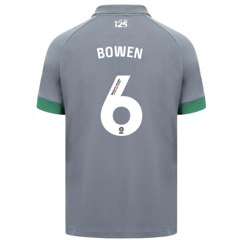 Danxen Enfant Maillot Megan Bowen #6 Gris Foncé Tenues Extérieur 2024/25 T-Shirt