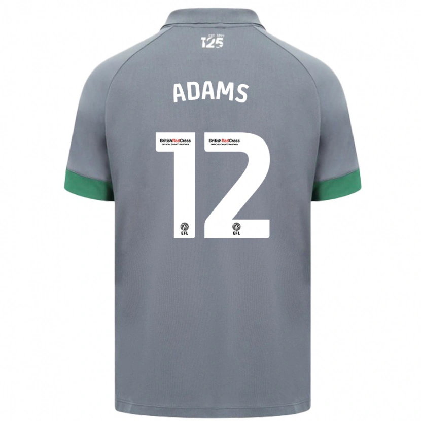 Danxen Enfant Maillot Kelly Adams #12 Gris Foncé Tenues Extérieur 2024/25 T-Shirt