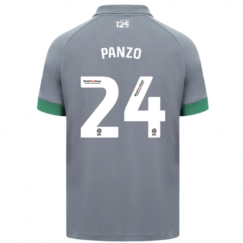 Danxen Enfant Maillot Jonathan Panzo #24 Gris Foncé Tenues Extérieur 2024/25 T-Shirt