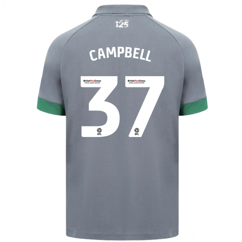 Danxen Enfant Maillot Vontae Daley-Campbell #37 Gris Foncé Tenues Extérieur 2024/25 T-Shirt