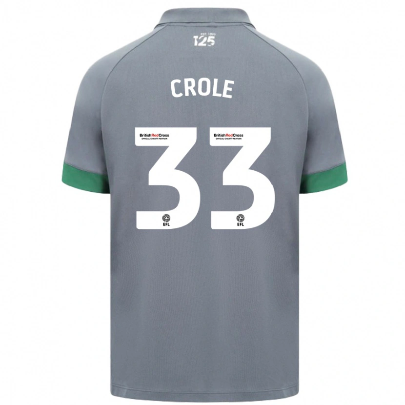 Danxen Enfant Maillot James Crole #33 Gris Foncé Tenues Extérieur 2024/25 T-Shirt