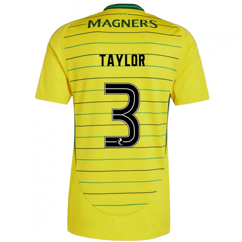 Danxen Enfant Maillot Greg Taylor #3 Jaune Tenues Extérieur 2024/25 T-Shirt