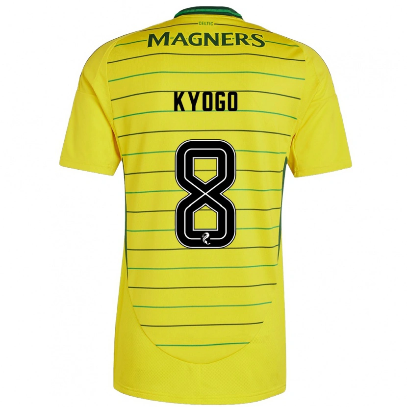 Danxen Enfant Maillot Kyogo Furuhashi #8 Jaune Tenues Extérieur 2024/25 T-Shirt