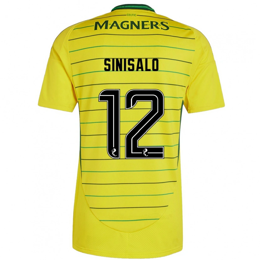 Danxen Enfant Maillot Viljami Sinisalo #12 Jaune Tenues Extérieur 2024/25 T-Shirt