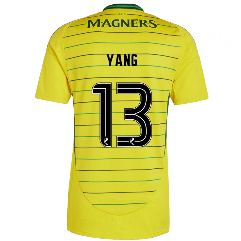 Danxen Enfant Maillot Hyun-Jun Yang #13 Jaune Tenues Extérieur 2024/25 T-Shirt