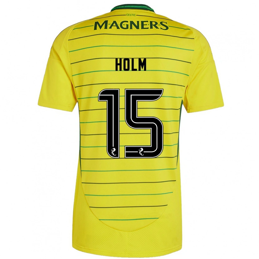 Danxen Enfant Maillot Odin Thiago Holm #15 Jaune Tenues Extérieur 2024/25 T-Shirt