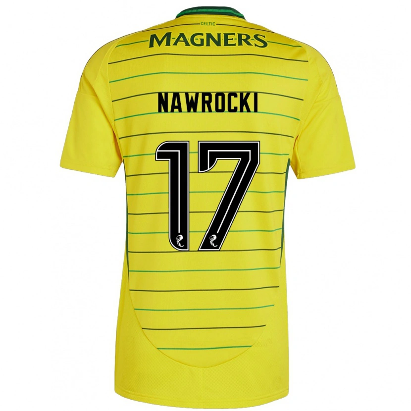 Danxen Enfant Maillot Maik Nawrocki #17 Jaune Tenues Extérieur 2024/25 T-Shirt