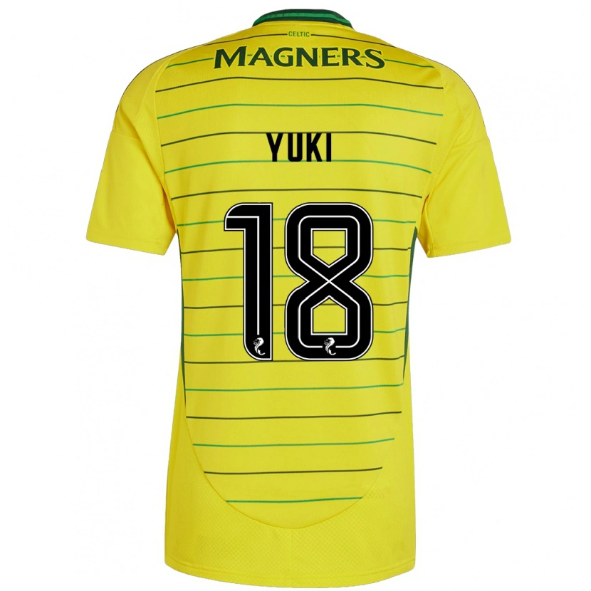 Danxen Enfant Maillot Yuki Kobayashi #18 Jaune Tenues Extérieur 2024/25 T-Shirt