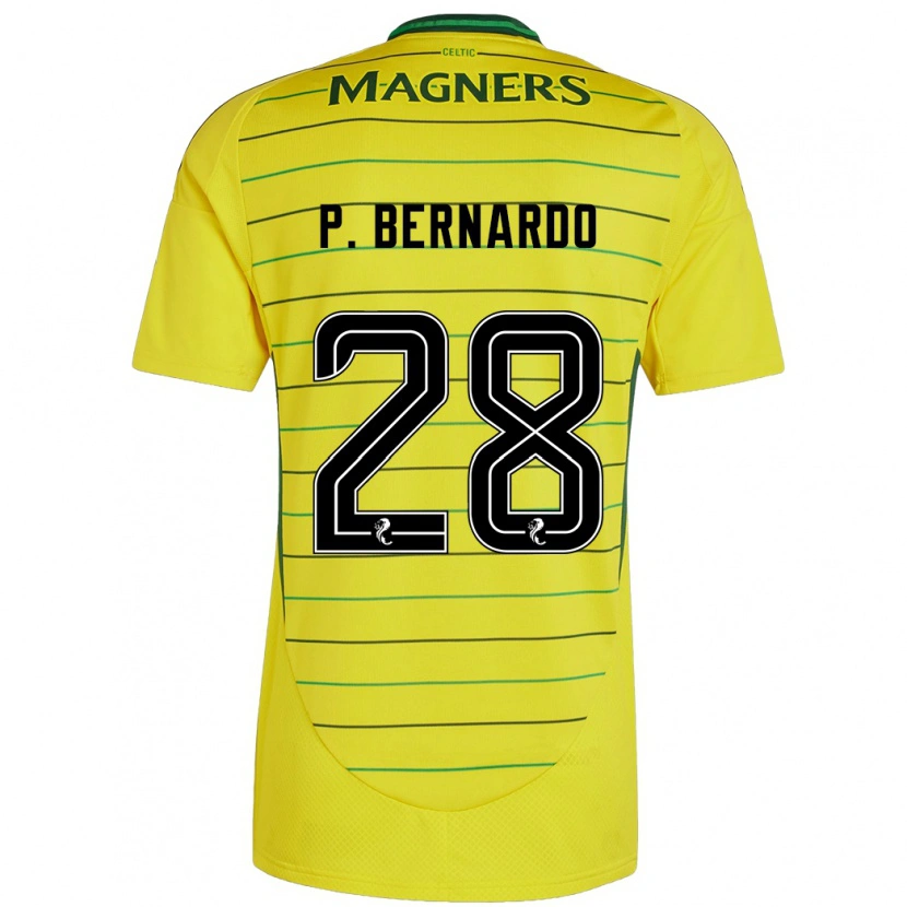 Danxen Enfant Maillot Paulo Bernardo #28 Jaune Tenues Extérieur 2024/25 T-Shirt